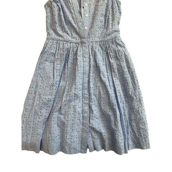 J by J.Crew Blue Sleeveless Dress size 0 Button Front w/ Pockets‎ & Lined - Picture 2 of 5